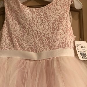 Girls size 7 whisper pink long dress NWT